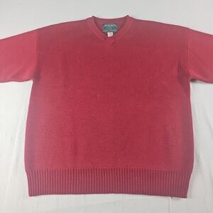 Woolrich Ducks Unlimited Men's XL Red Wool Suede Elbow Patch Sweater Pullover